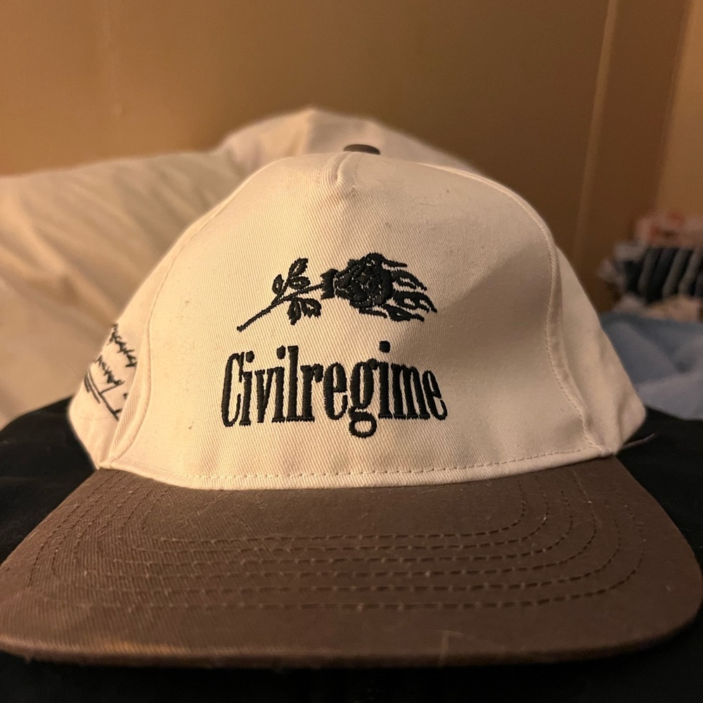 Civil Regime White and Brown Cap